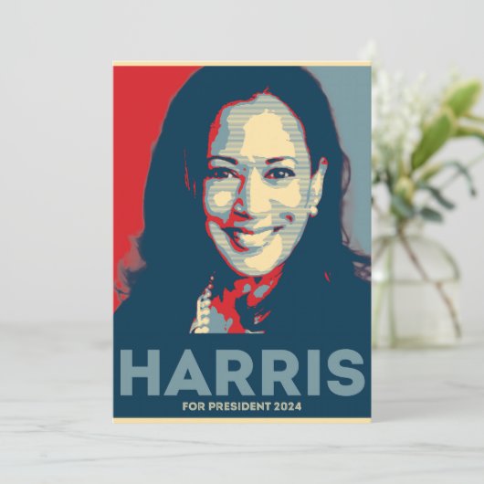 Kamala Harris für den Präsidenten 2024 - Hoffnung Einladung (Stehend Vorderseite)