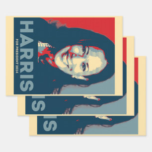 Kamala Harris für den Präsidenten 2024 - Hoffnung Geschenkpapier Set