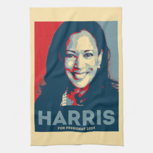 Kamala Harris für den Präsidenten 2024 - Hoffnung Geschirrtuch