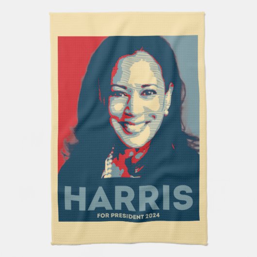 Kamala Harris für den Präsidenten 2024 - Hoffnung Geschirrtuch (Vertikal)