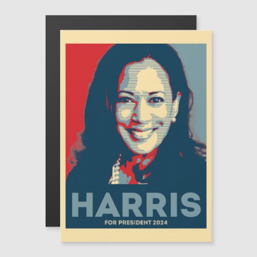 Kamala Harris für den Präsidenten 2024 - Hoffnung Magneteinladung (Vorne/Hinten)