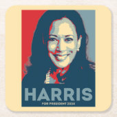 Kamala Harris für den Präsidenten 2024 - Hoffnung Rechteckiger Pappuntersetzer (Vorderseite)
