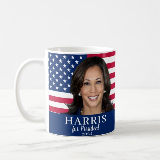 Kamala Harris für den Präsidenten 2024 Kaffeetasse (Links)