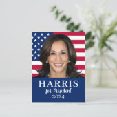 Kamala Harris für den Präsidenten 2024 Postkarte (Stehend Vorderseite)