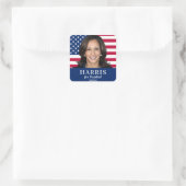 Kamala Harris für den Präsidenten 2024 Quadratischer Aufkleber (Tasche)