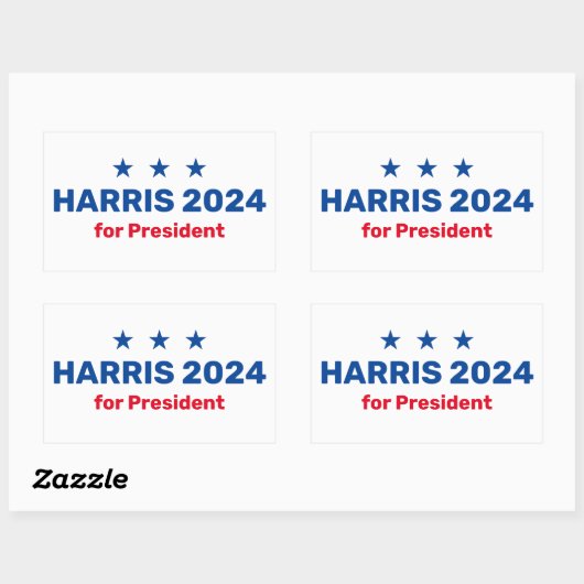 Kamala Harris für den Präsidenten 2024 Rechteckiger Aufkleber (Blatt)