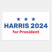 Kamala Harris für den Präsidenten 2024 Rechteckiger Aufkleber (Vorderseite)