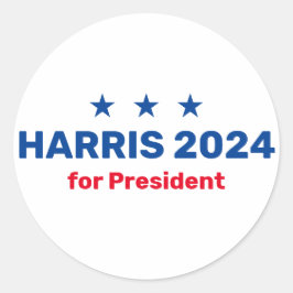 Kamala Harris für den Präsidenten 2024 Runder Aufkleber