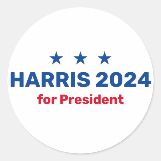 Kamala Harris für den Präsidenten 2024 Runder Aufkleber (Vorderseite)