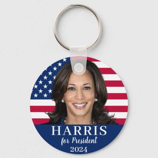 Kamala Harris für den Präsidenten 2024 Schlüsselanhänger (Rückseite)