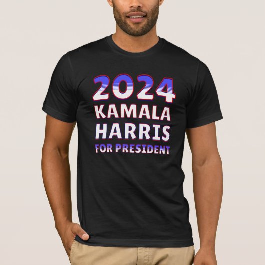 Kamala Harris für den Präsidenten 2024 T-Shirt (Vorderseite)