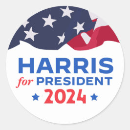 Kamala Harris für die amerikanische Flagge des Prä Runder Aufkleber