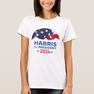 Kamala Harris für die amerikanische Flagge des Prä T-Shirt