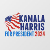 Kamala Harris für die Präsidentschaftswahl 2024 Fensteraufkleber (Blatt)