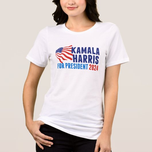 Kamala Harris für die Präsidentschaftswahl 2024 Fr Tri-Blend Shirt (Vorderseite)