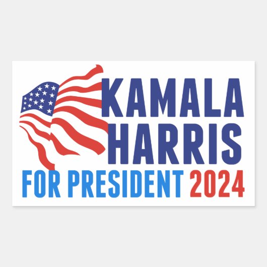 Kamala Harris für die Präsidentschaftswahl 2024 Rechteckiger Aufkleber (Vorderseite)