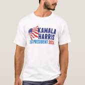 Kamala Harris für die Präsidentschaftswahl 2024 T-Shirt (Vorderseite)