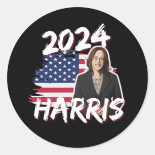 Kamala Harris für die US-Präsidentschaftswahl 2024 Runder Aufkleber