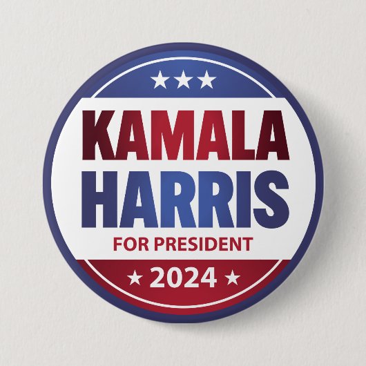 Kamala Harris für Präsident 2024 Blue Button (Vorderseite)