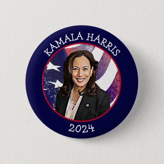 Kamala Harris für Präsident 2024 Button (Vorderseite)