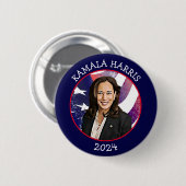 Kamala Harris für Präsident 2024 Button (Vorne & Hinten)