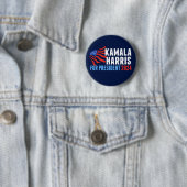 Kamala Harris für Präsident 2024 Dark Blue Button (Beispiel)