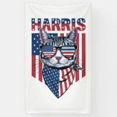 Kamala Harris für Präsident 2024 Funny Cat Banner (Vertikal)