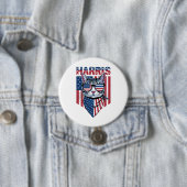 Kamala Harris für Präsident 2024 Funny Cat Button (Beispiel)