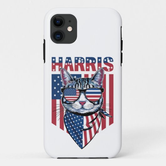 Kamala Harris für Präsident 2024 Funny Cat Case-Mate iPhone Hülle (Rückseite)