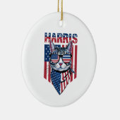 Kamala Harris für Präsident 2024 Funny Cat Keramik Ornament (Rechts)