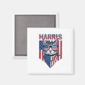 Kamala Harris für Präsident 2024 Funny Cat Magnet (Vorderseite/Rückseite)