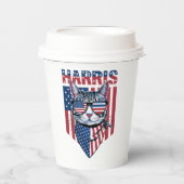 Kamala Harris für Präsident 2024 Funny Cat Pappbecher (Vorderseite)