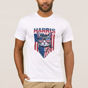 Kamala Harris für Präsident 2024 Funny Cat T-Shirt