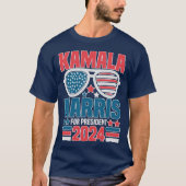Kamala Harris für Präsident 2024 Glasses Unisex T-Shirt (Vorderseite)