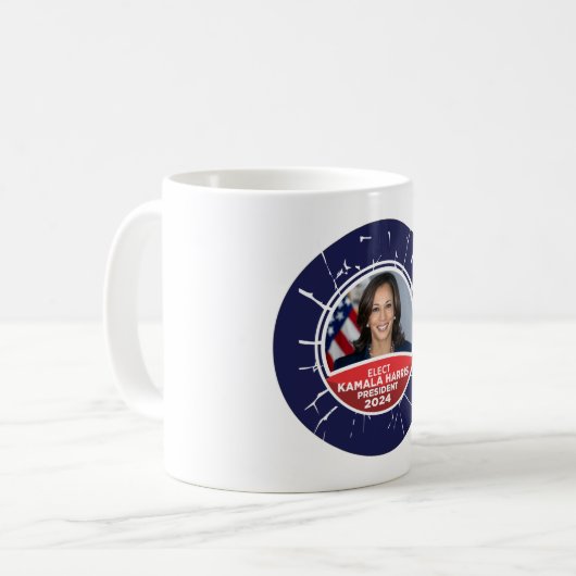 Kamala Harris für Präsident 2024 Kaffeetasse (Vorderseite Links)
