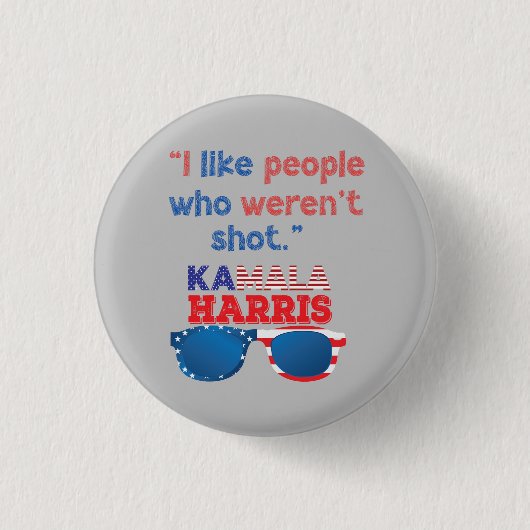 Kamala Harris für Präsident 2024 lustige Anti-Trum Button (Vorderseite)