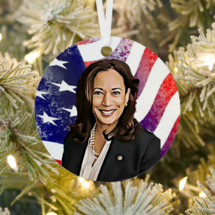 Kamala Harris für Präsident 2024 Ornament Aus Metall