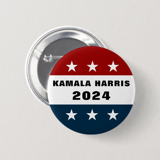Kamala Harris für Präsident 2024 Pinback Button (Vorne & Hinten)