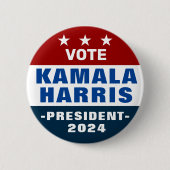 Kamala Harris für Präsident 2024 Pinback Button (Vorderseite)