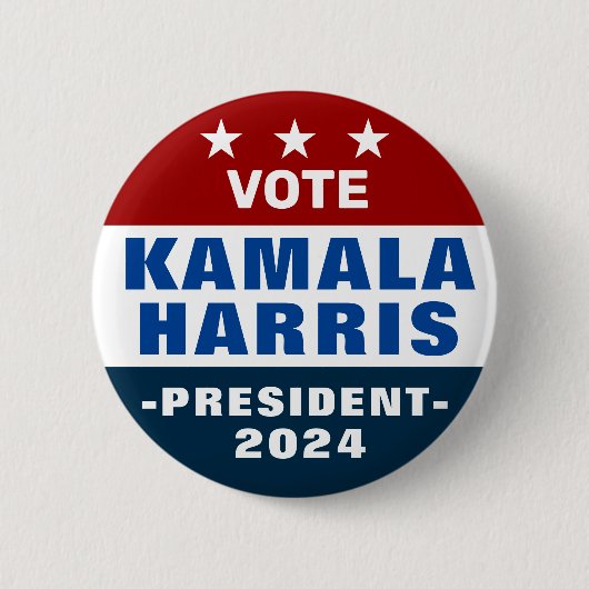 Kamala Harris für Präsident 2024 Pinback Button (Vorderseite)