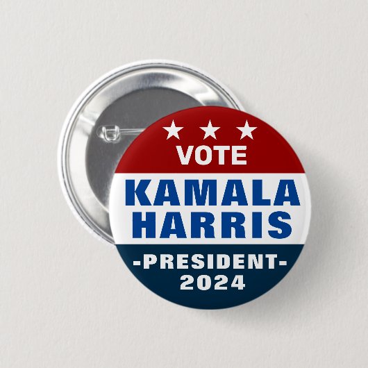 Kamala Harris für Präsident 2024 Pinback Button (Vorne & Hinten)