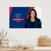 Kamala Harris für Präsident 2024 Red White & Blue Poster (Küche)