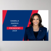 Kamala Harris für Präsident 2024 Red White & Blue Poster (Vorne)