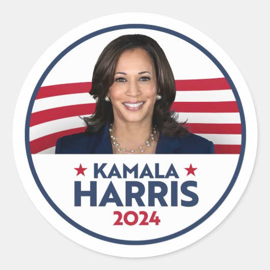 Kamala Harris für Präsident 2024 Runder Aufkleber (Vorderseite)
