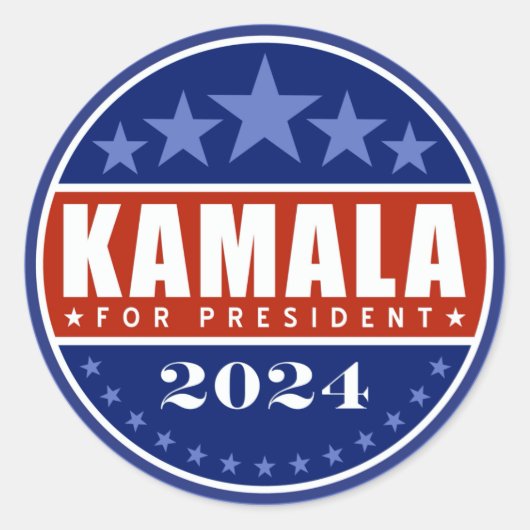 Kamala Harris für Präsident 2024 Runder Aufkleber (Vorderseite)