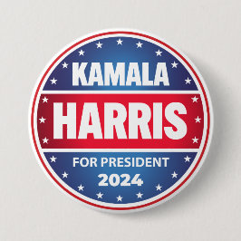 Kamala Harris für Präsident 2024 Stars Blue Red Button