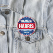 Kamala Harris für Präsident 2024 Stars Blue Red Button (Beispiel)