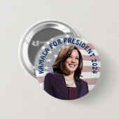 Kamala Harris für Präsident 2024 | Wählen Sie Kama Button (Vorne & Hinten)