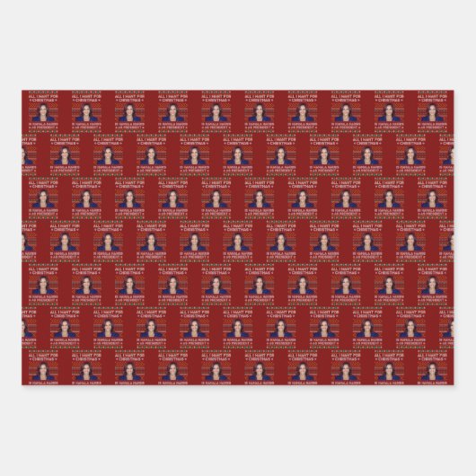 Kamala Harris für Präsident 2024 Weihnachten Geschenkpapier Set (Vorderseite 3)