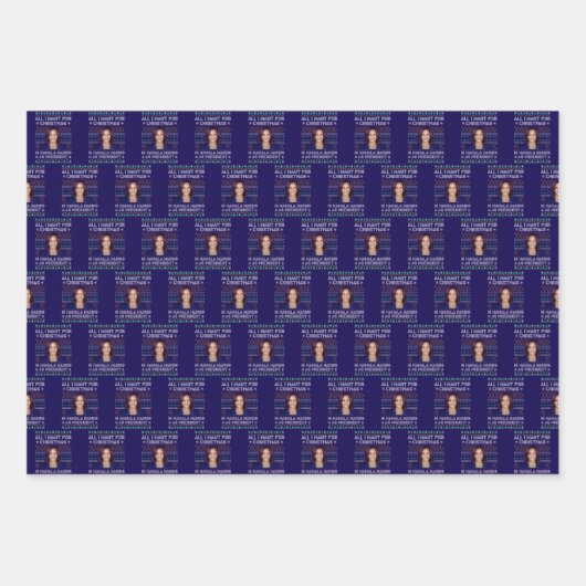 Kamala Harris für Präsident 2024 Weihnachten Geschenkpapier Set (Vorderseite 2)